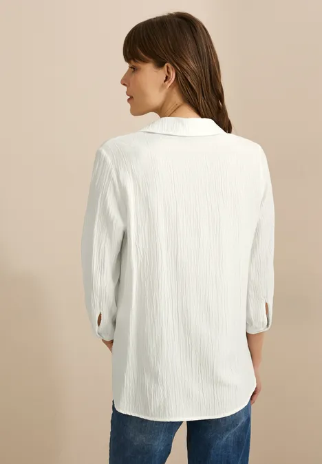 Seersucker Bluse vanilla white
