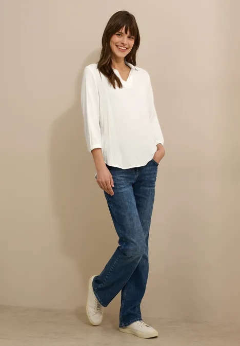 Seersucker Bluse vanilla white