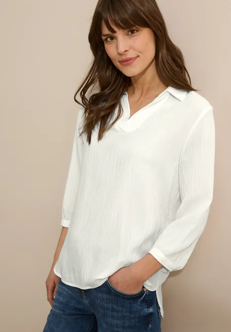 Seersucker Bluse vanilla white