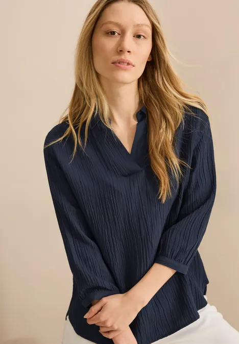 Seersucker Bluse universal blue