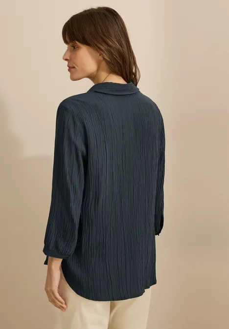 Seersucker Bluse slate khaki