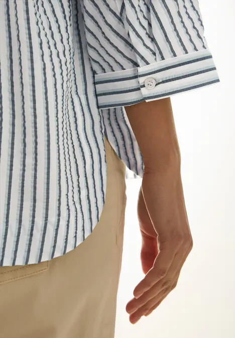 Gestreifte Hemdbluse slate khaki