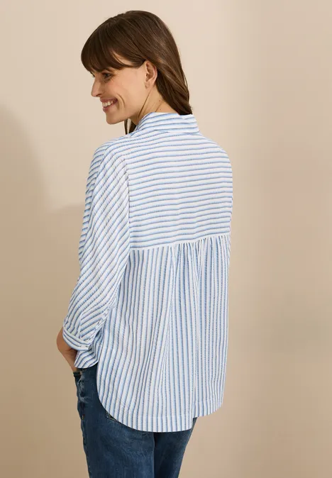 Gestreifte Hemdbluse mid blouse blue