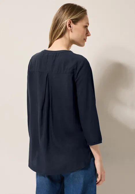 Bluse in Unifarbe universal blue