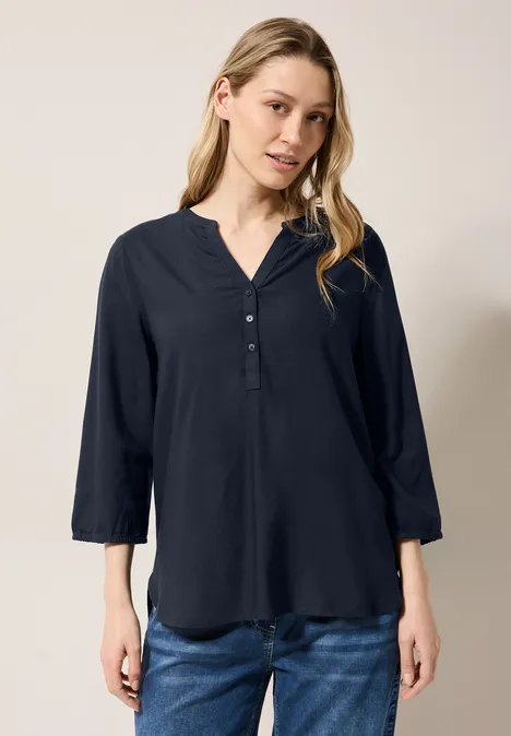Bluse in Unifarbe universal blue
