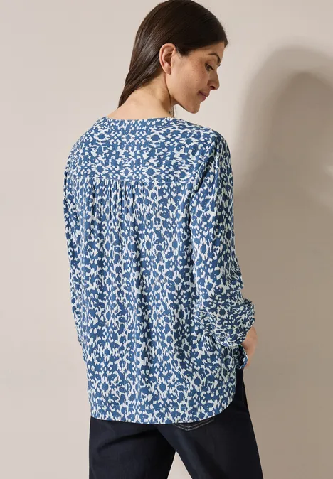 Print-Bluse mit Glitzer vanilla white