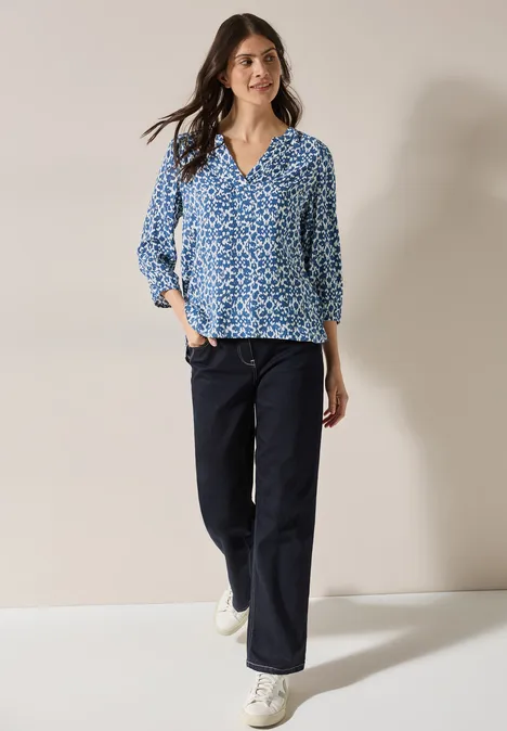 Print-Bluse mit Glitzer vanilla white