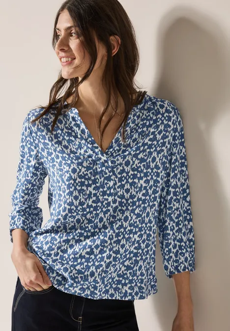 Print-Bluse mit Glitzer vanilla white