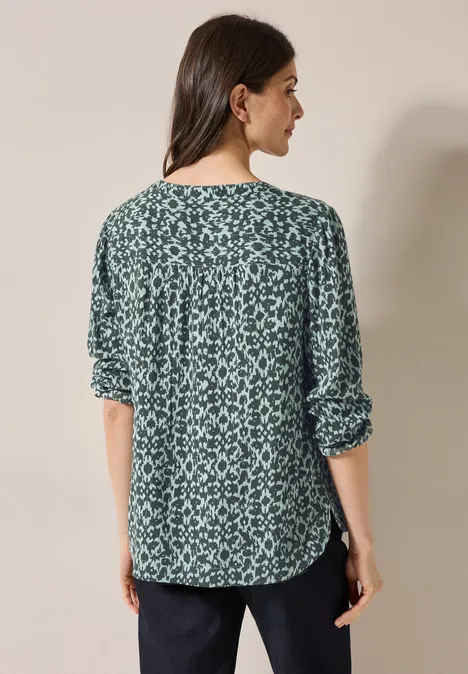 Print-Bluse mit Glitzer cool salvia green