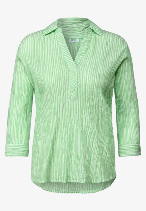 Gestreepte seersucker blouse iced neon green
