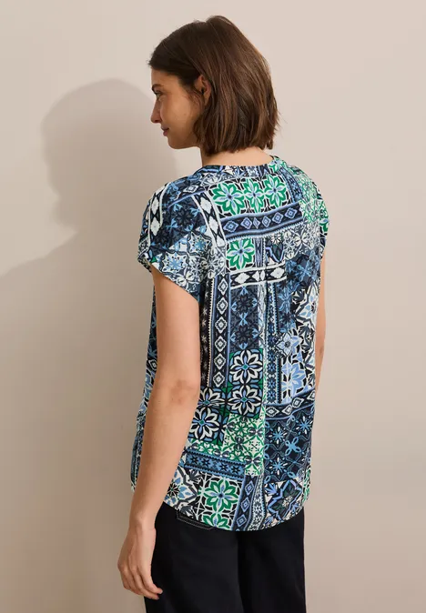 Bedruckte Bluse universal blue