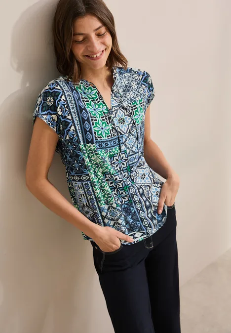 Bedruckte Bluse universal blue