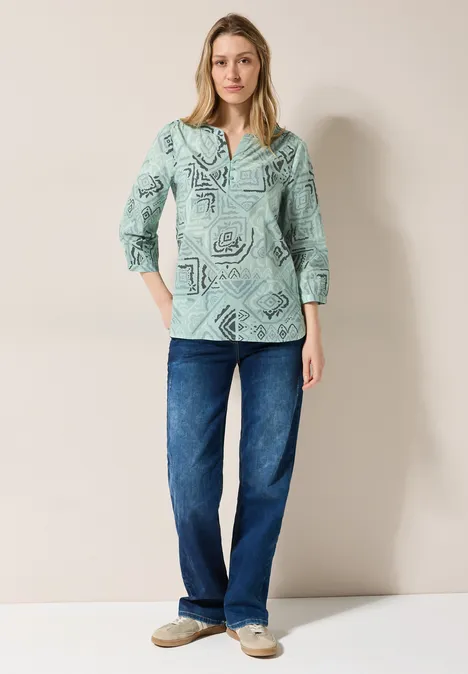 Bedruckte Bluse matcha green