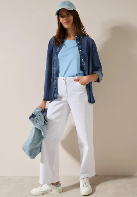 Jeanshemd aus Lyocellmix light blue wash