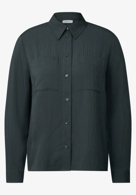 Strukturbluse slate khaki