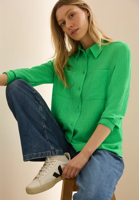 Strukturbluse iced neon green
