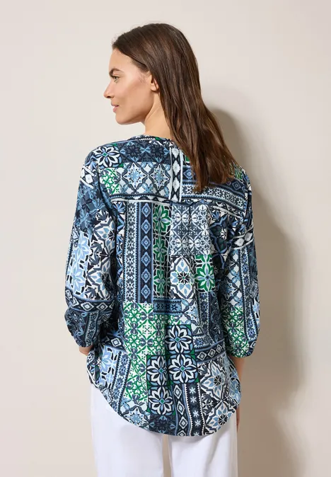 Bedruckte Bluse universal blue