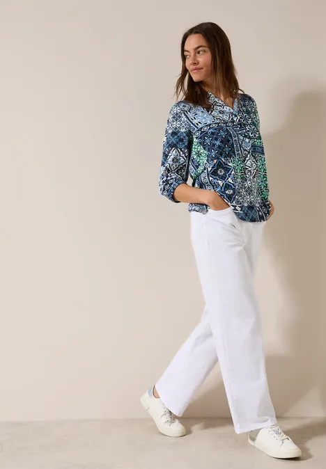 Bedruckte Bluse universal blue