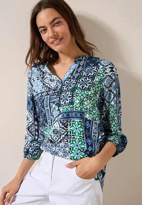 Bedruckte Bluse universal blue