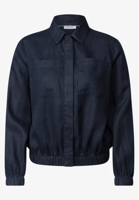 Leinen-Blouson universal blue