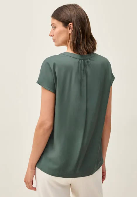Blusenshirt in Unifarbe balmy khaki