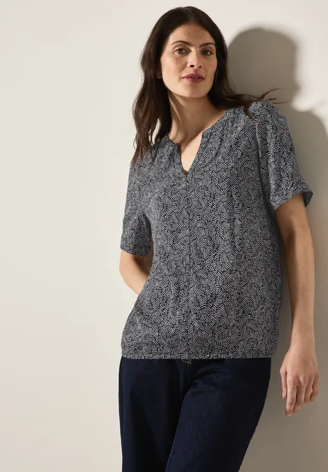 Gemusterte Bluse universal blue