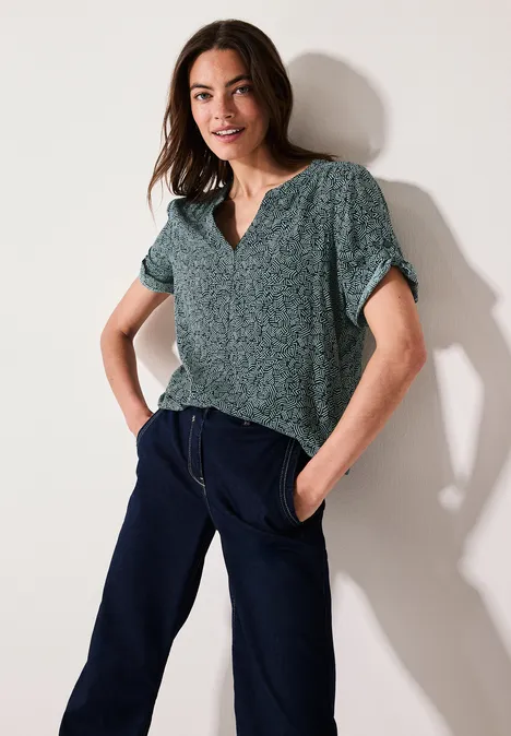 Gemusterte Bluse slate khaki