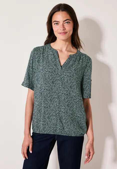 Gemusterte Bluse slate khaki