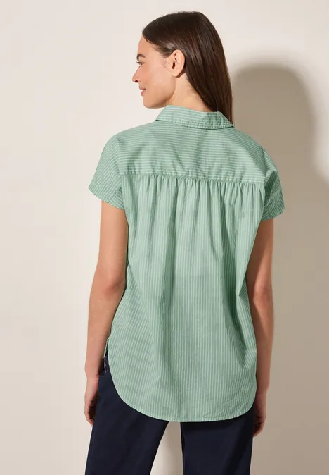 Gestreifte Hemdbluse matcha green