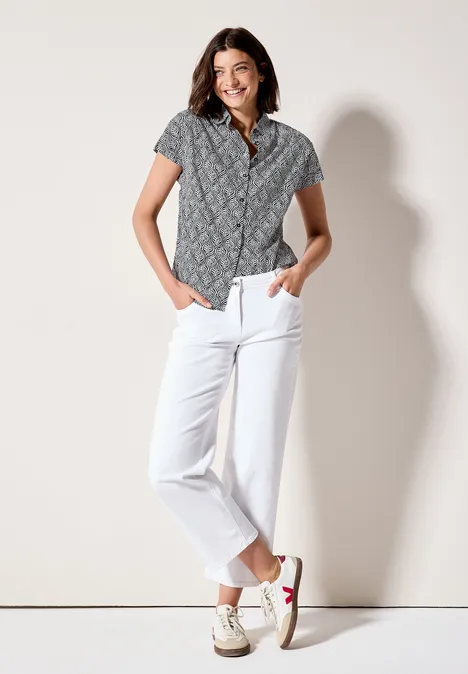 Gemusterte Bluse universal blue