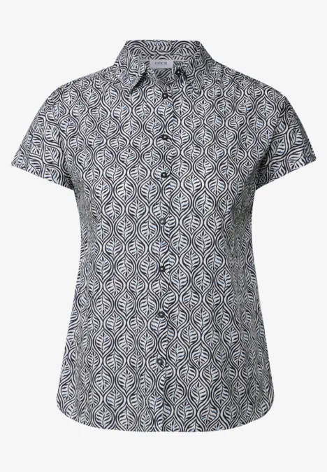 Gemusterte Bluse universal blue