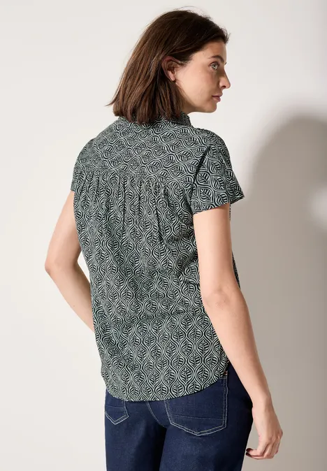 Gemusterte Bluse slate khaki