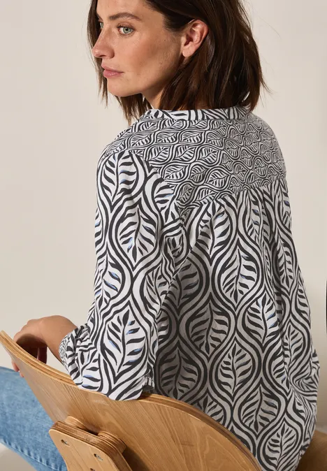 Muster-Mix Bluse universal blue