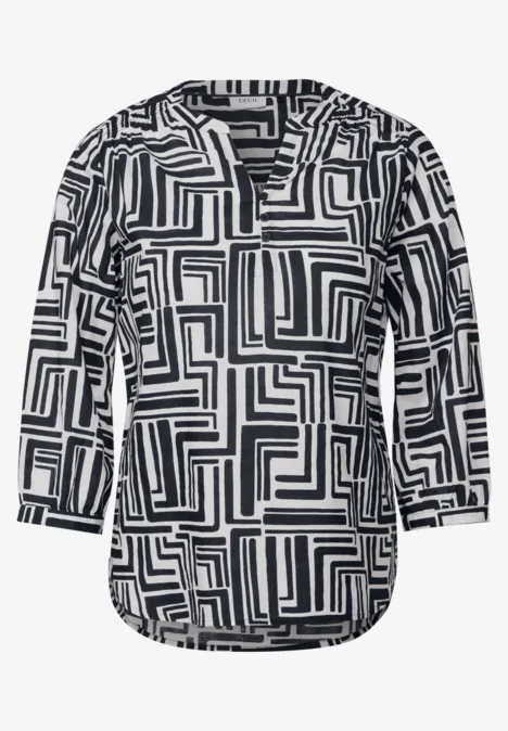 Gemusterte Bluse universal blue