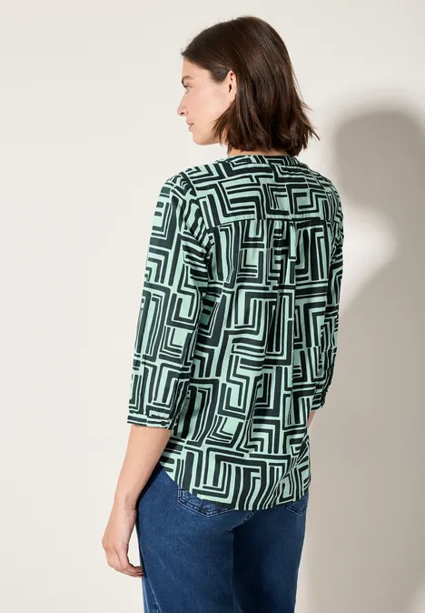 Gemusterte Bluse slate khaki