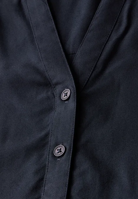 Kurzarmbluse in Unifarbe universal blue