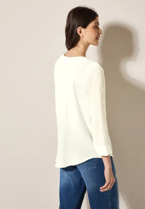 Musselin Bluse vanilla white