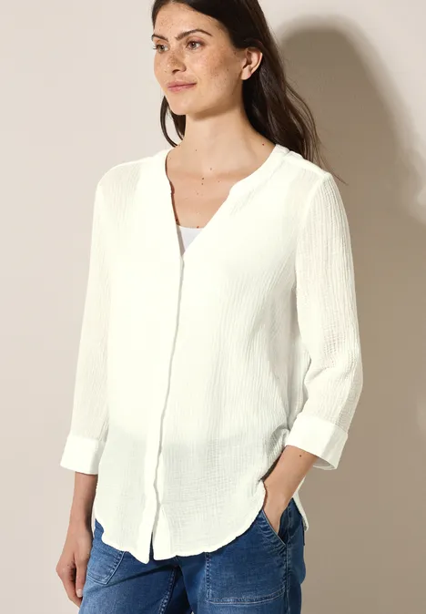 Musselin Bluse vanilla white