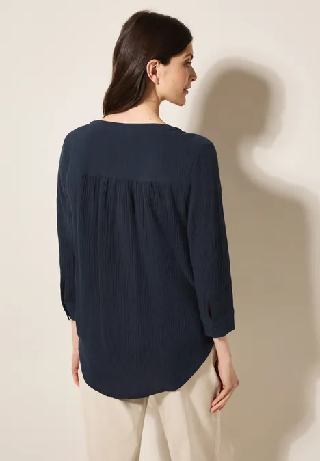 Musselin Bluse universal blue