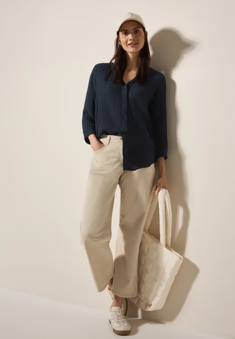 Musselin Bluse universal blue