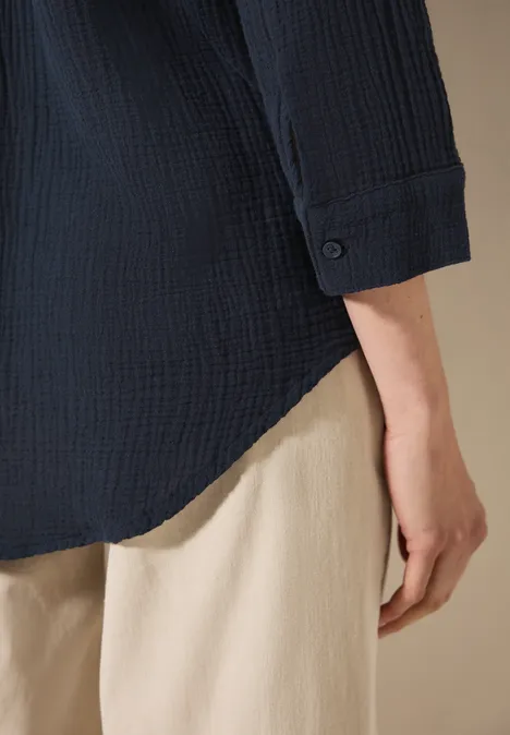 Musselin Bluse universal blue