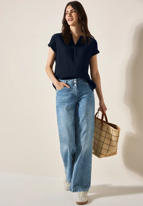 Strukturbluse universal blue