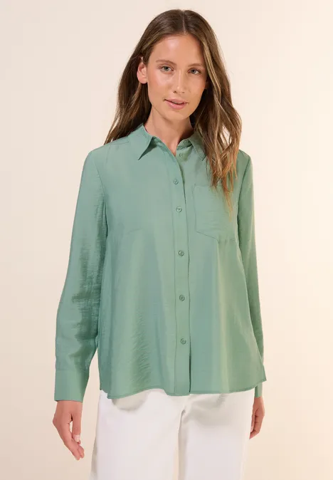 Hemdbluse mit Struktur matcha green