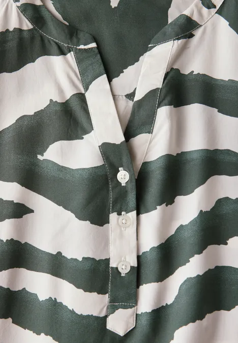 Blusenshirt mit Zebra Print dark balmy khaki