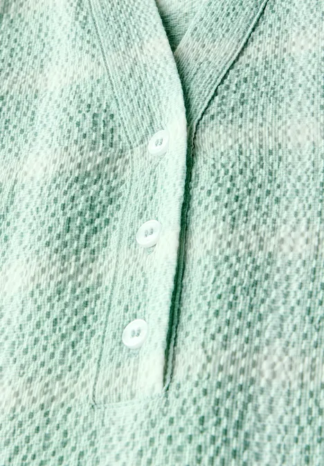 Karierte Strukturbluse matcha green