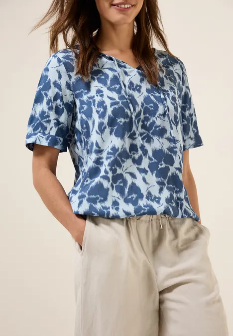 Gemusterte Bluse pastel blue