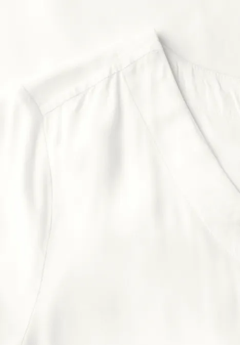 Blusenshirt mit Knoten vanilla white