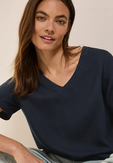 Blusenshirt mit Knoten universal blue