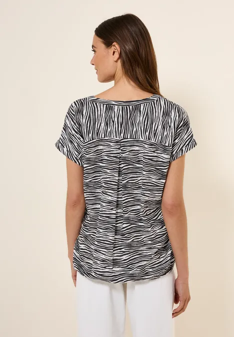Tunika mit Zebra Print volcanic grey