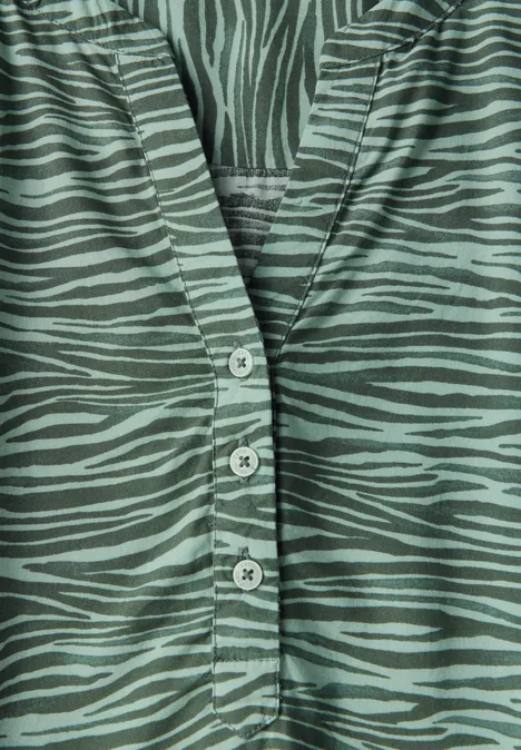 Tunika mit Zebra Print dark balmy khaki